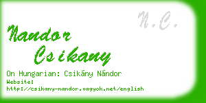 nandor csikany business card